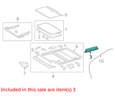 GENUINE TOYOTA LEVIN, YARIS, VIOS, CROWN, COROLLA SUNROOF SIDE TRIM 63217-30100