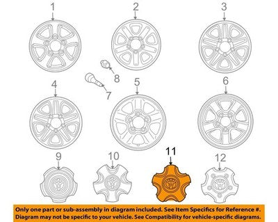 GENUINE TOYOTA ORNAMENT SUB-ASSY, WHEEL HUB (FOR FRONT) 42603-60671