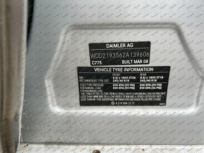 MERCEDES CLS CLASS RWD AUTOMATIC TRANSMISSION CLS 350 C219 04/2005–05/2011