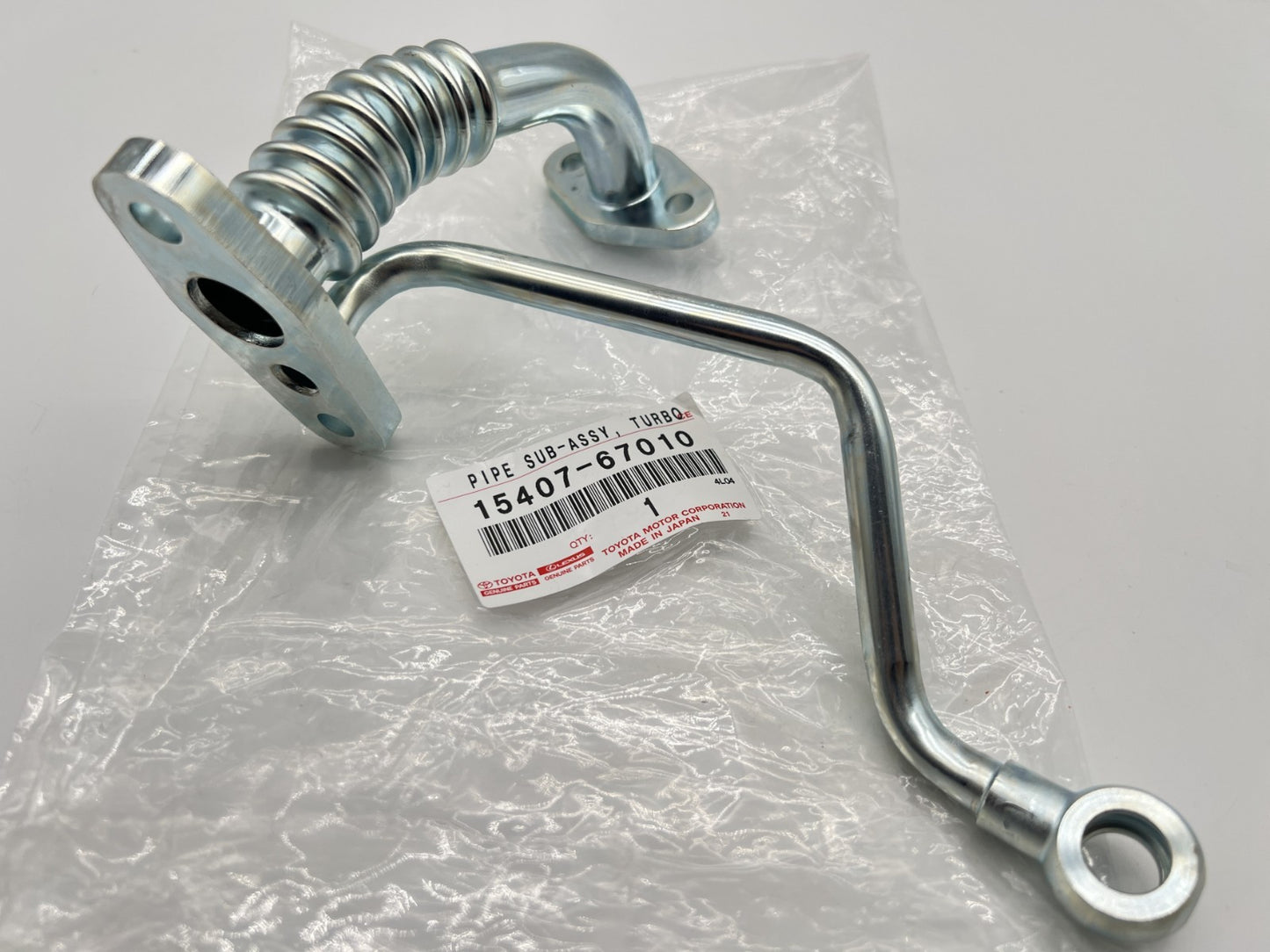 GENUINE TOYOTA PIPE SUB-ASSY, TURBO OIL INLET 15407-67010