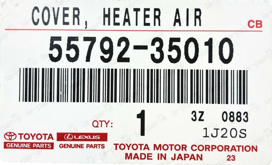 GENUINE TOYOTA COVER, HEATER DUCT HOLE 55791-35010