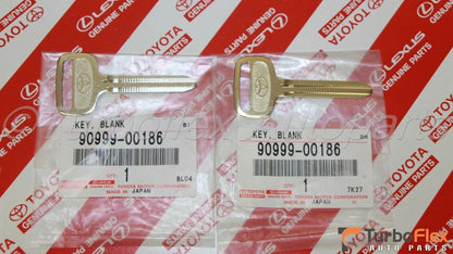Toyota Metal NON-Transponder Blank Key Set of 2 Genuine OEM 90999-00186